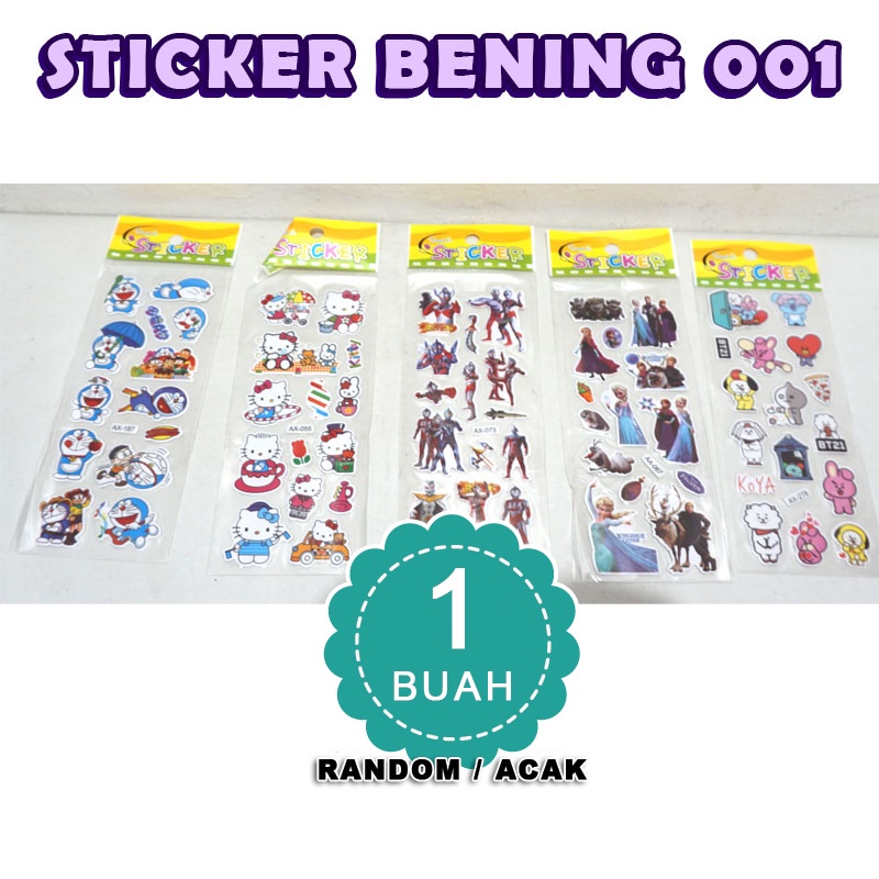 

Sticker Bening fancy Karakter Satuan 1 pc - acak - STICKER BENING 001 - Satuan