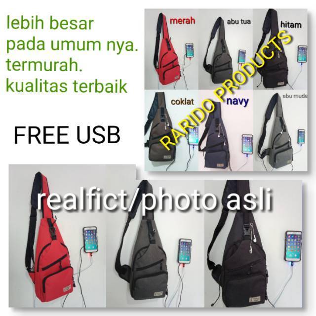 Promo..!! TAS USB Selempang sling bag tas pungung