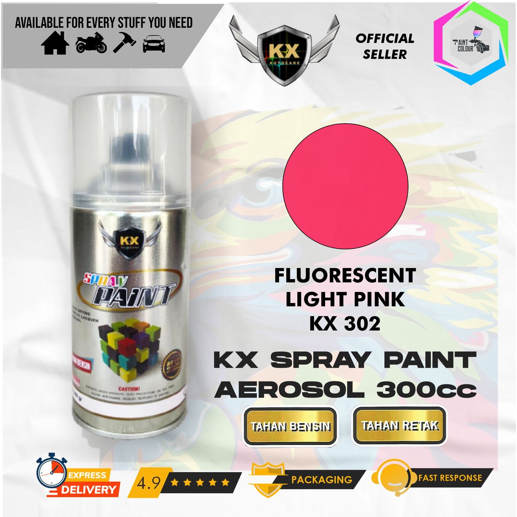 Cat Semprot Aerosol / Pylox KX Autocare Paint - KX 302 FLUORESCENT PINK