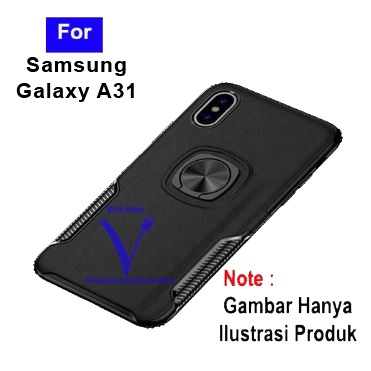 Case Samsung Galaxy A31 Hardcase Ring Carbon Thunder