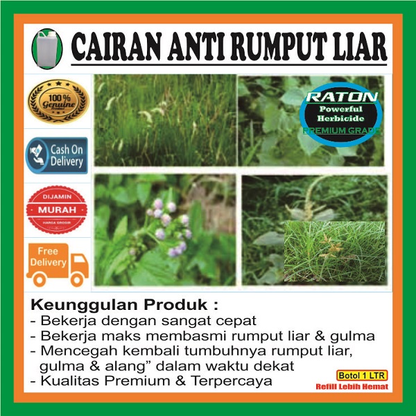 Obat Cairan Penghilang Pengering Penghambat Rumput Liar 1 Liter Murah Hemat Ekonomis Refil Cod Alami