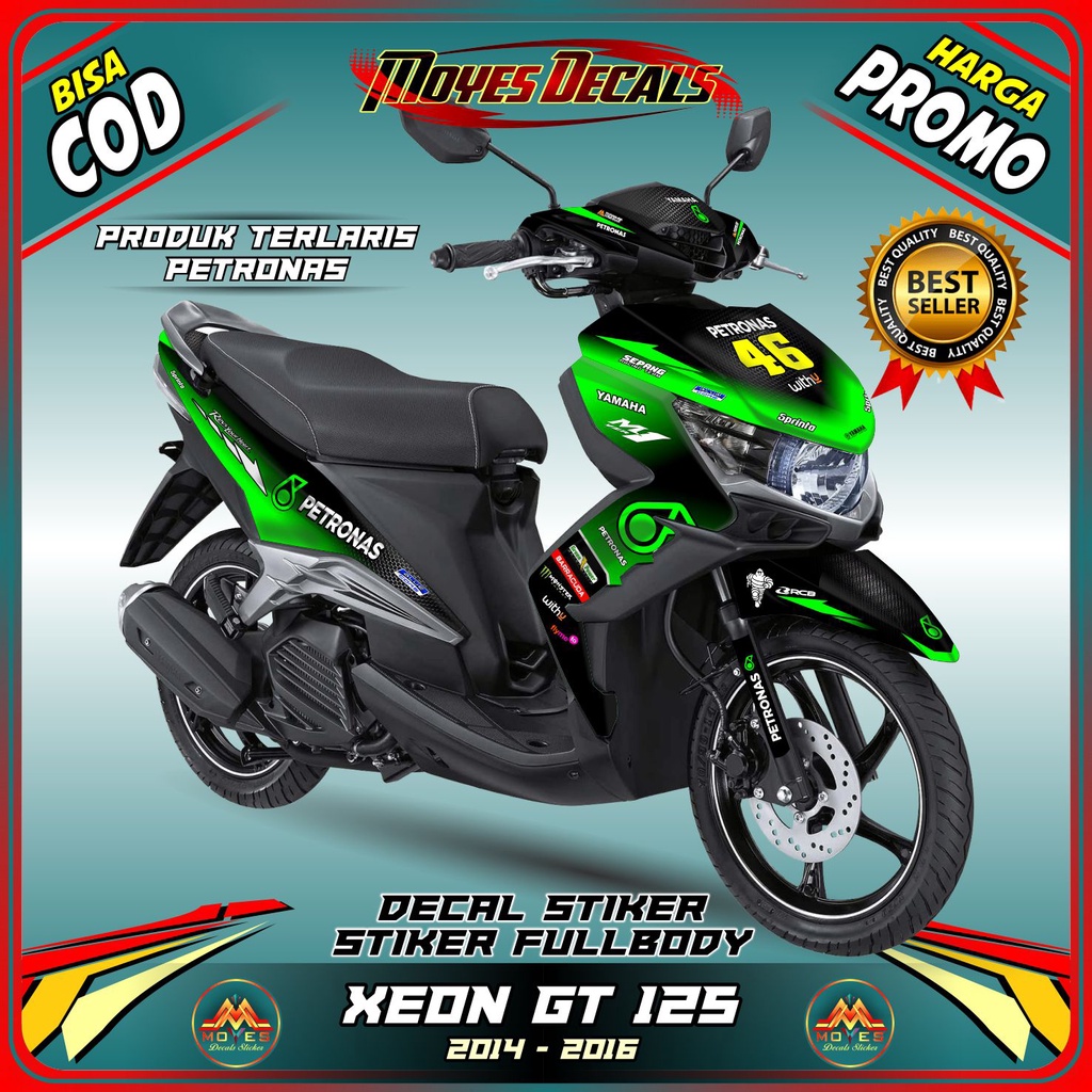 Decal XEON GT125 Biru SIMPLE FullBody - Decal Stiker Xeon Gt 125r New Full Body Kit Variasi Warna Mo