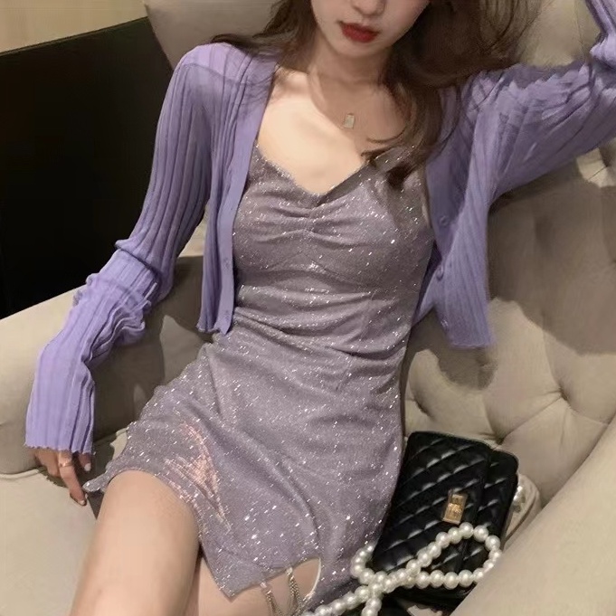 [Premium]Korean Sexy Party Ruched Glitter Blink Mini  Dress (S/M/L) 2373