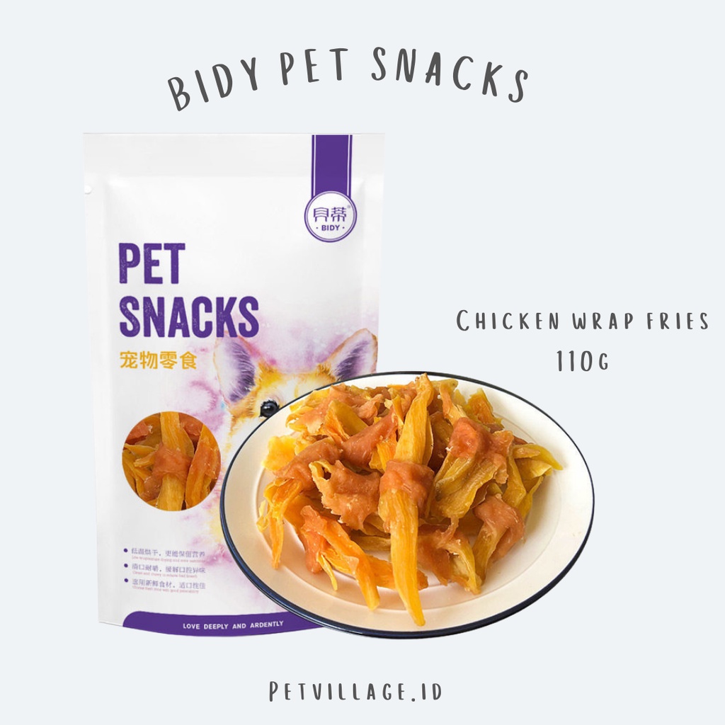 BIDY PET SNACKS CHICKEN WRAP FRIES 110GRAM