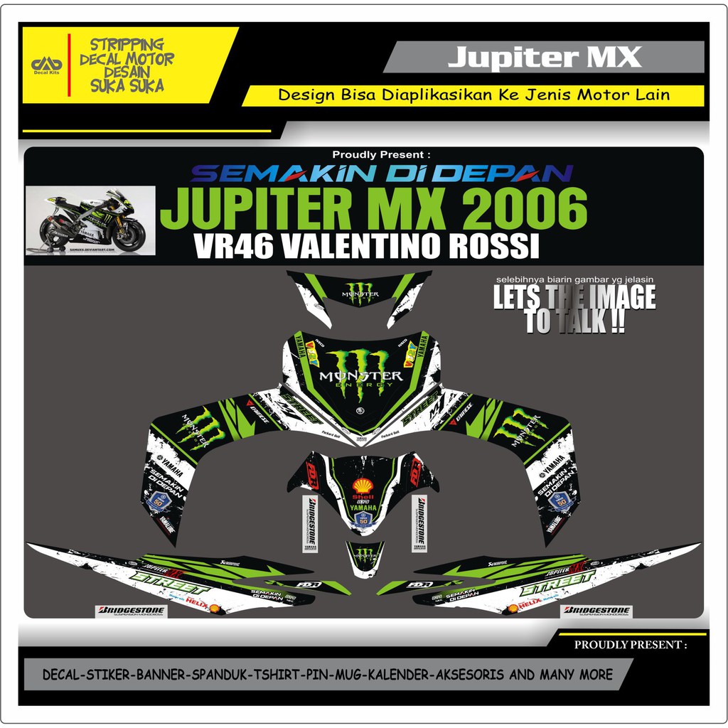 Decal Sticker Jupiter Mx Full Body VR46 HIJAU