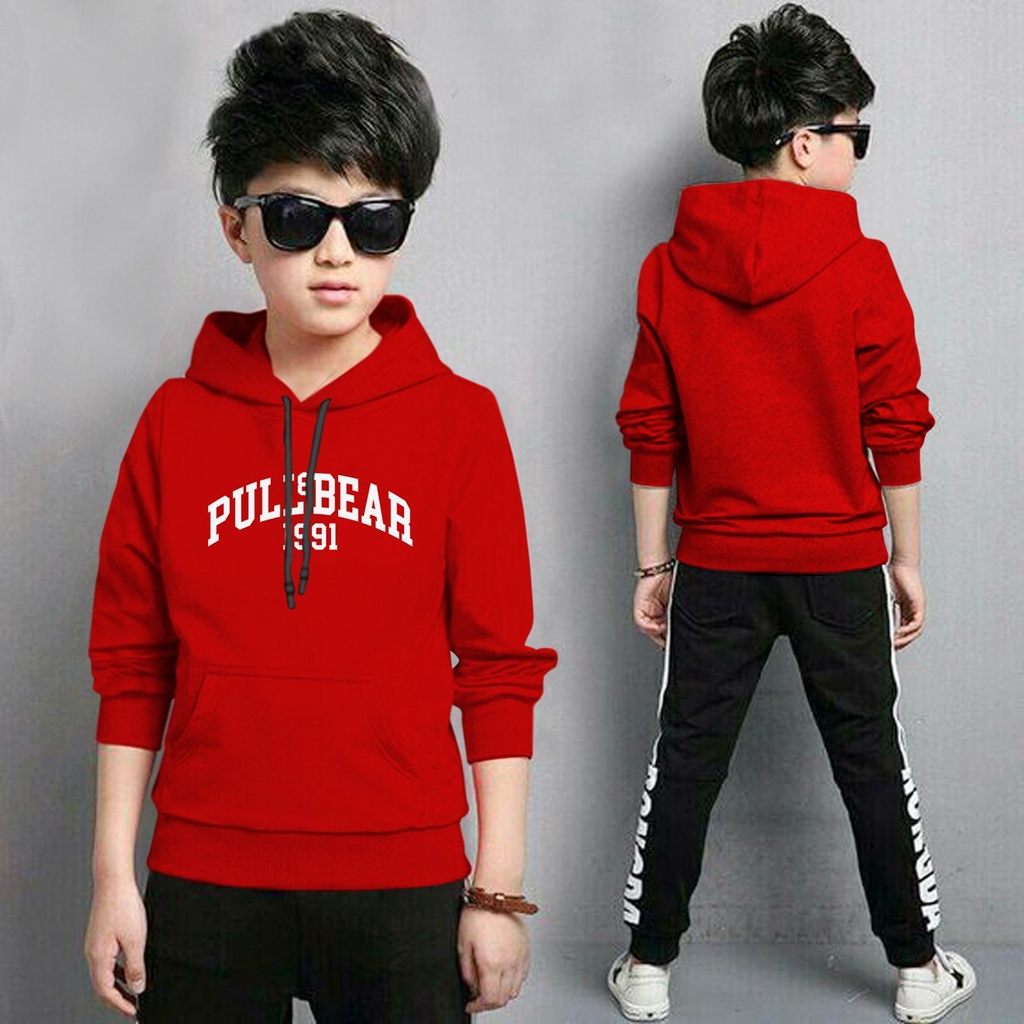 Jaket Anak Laki Laki/Jaket Anak Terbaru/Hoodie Anak Pull&amp;Bear Anak Gaming Bahan Fleece Tebal 4-11 TAHUN