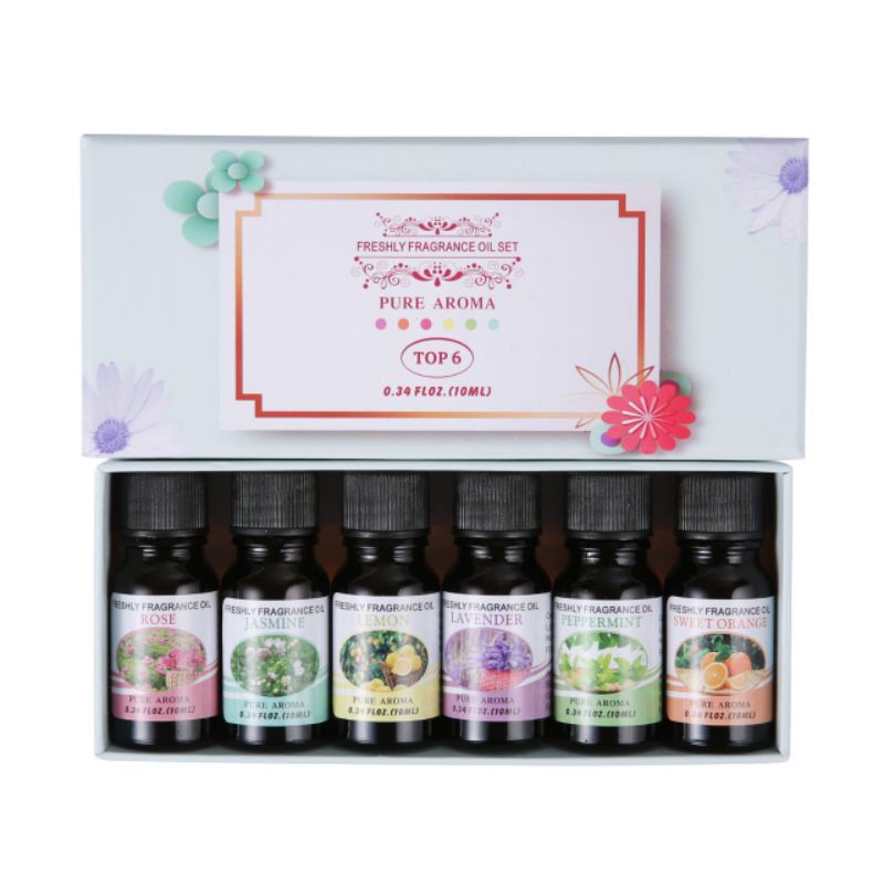 Essential oil Taffware Pure Aroma Essential Fragrance Oil Aromatherapy 6 in 1 10ml - RHJY Waterbase