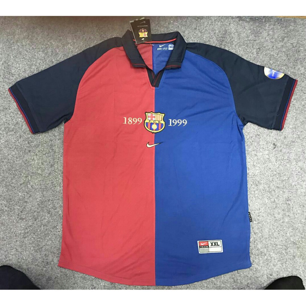 RETRO BARCA CENTENARY 1899 1999 jersey bola klasik grade HEF Baju Bola Klasik Jersey Murah TA