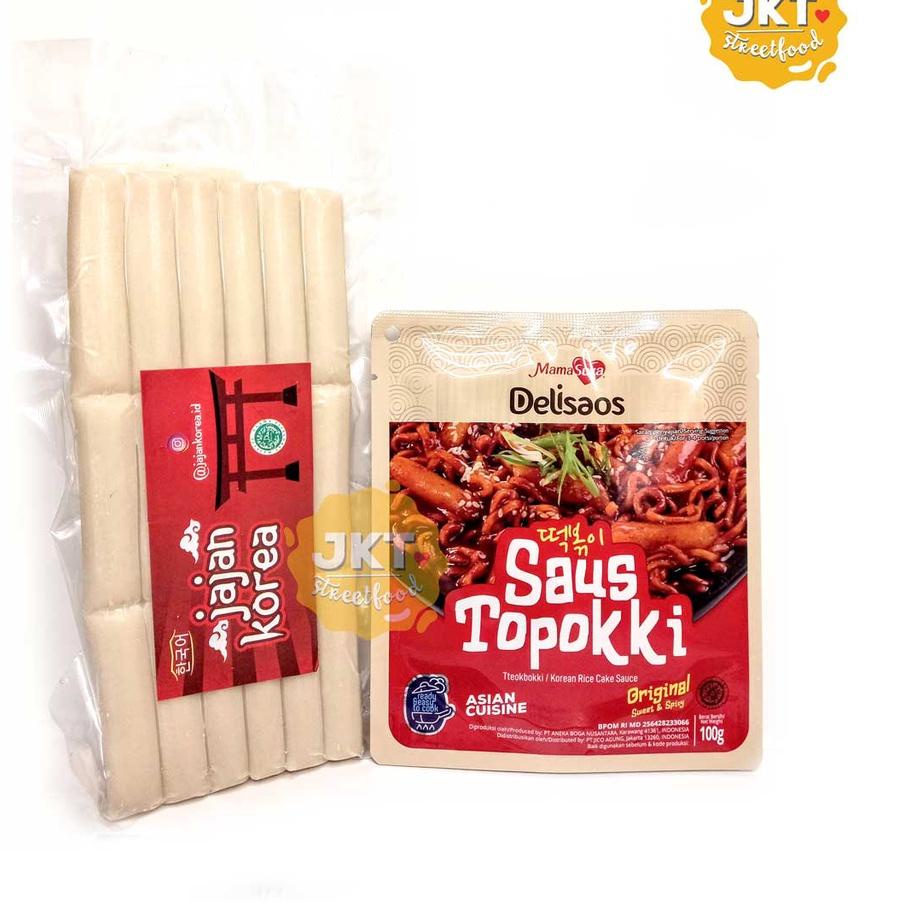 

9.9 Terlaris [Halal] Topokki / Tteok Jajan Korea 300g + Saus Tokpokki Delisaos Mamasuka 100g 