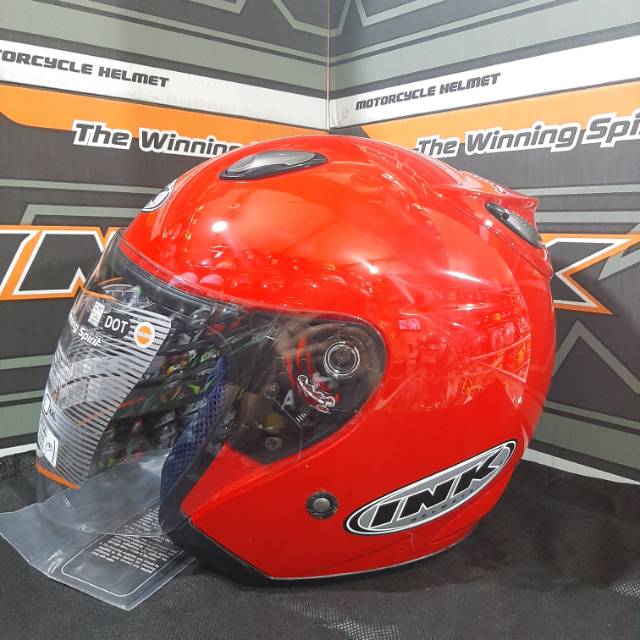 HELM INK CENTRO SOLID FIRE RED / INK CENTRO POLOS MERAH ORIGINAL