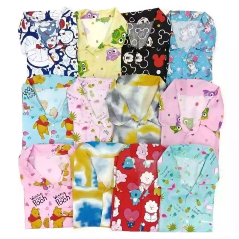 3 pcs baju tidur anak anak 1-5 thn piama pakaian tidur stelan anak termurah