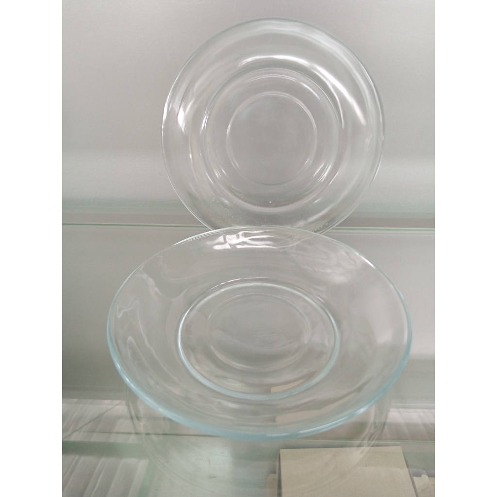 HAMPERS Lepek Kaca Pp505 Saucer Tatakan Gelas Kaca Motif Polos Lepek Hias Cantik Alas Cangkir Piring