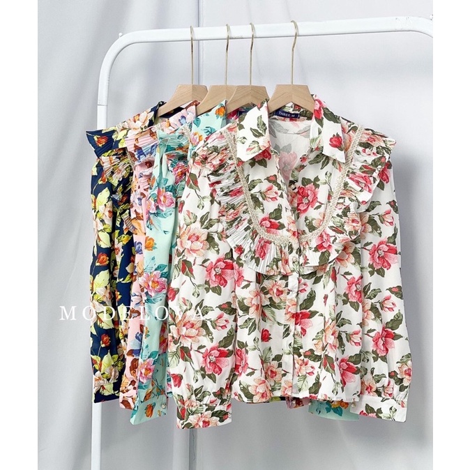 MDLV ~ 5192# Lona Ruffle Shirt Blouse Korea Atasan Blouse Premium Import Fashion Import