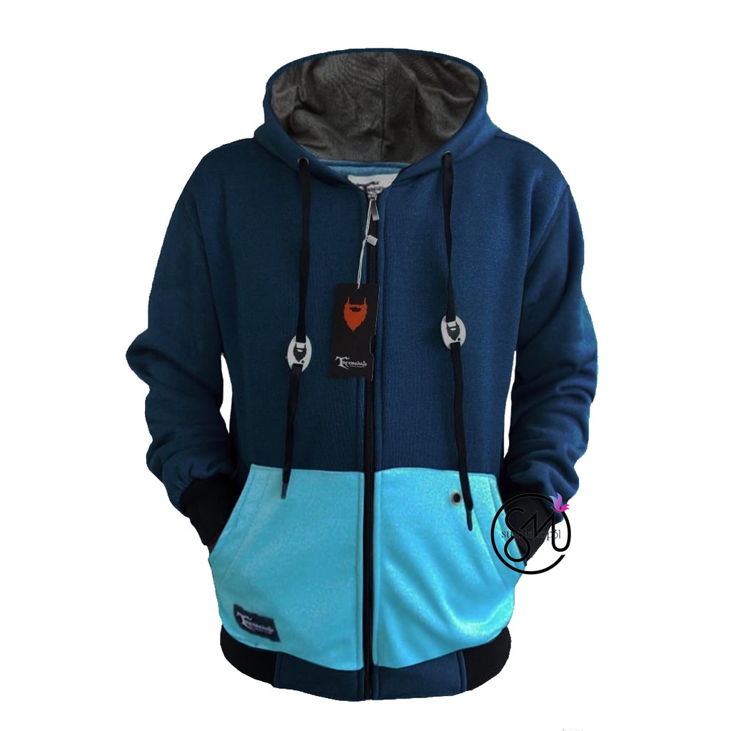 [Bayar Di Tempat] Jaket Sweater Hoodie Zipper Original Treebeard Warna Kombinasi