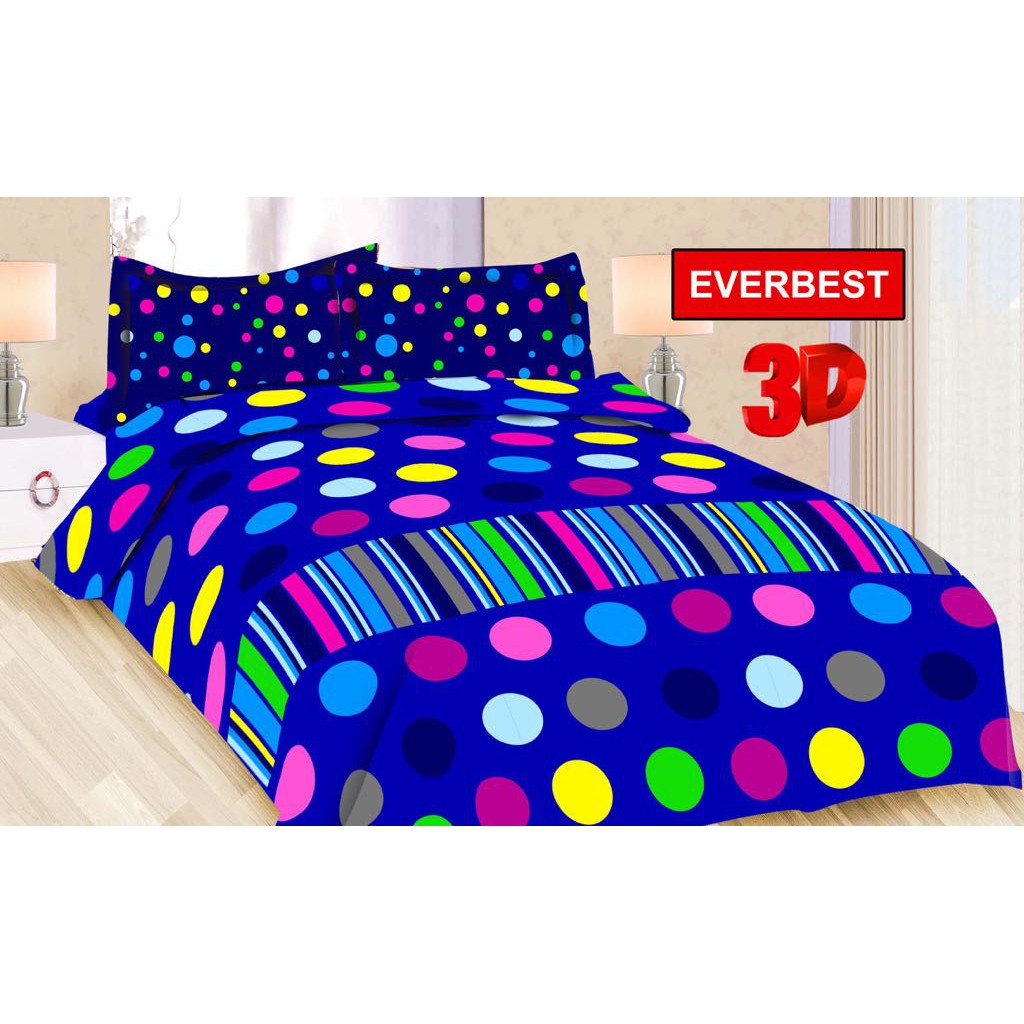 Bedcover set Bonita motif Everbest tanpa rumbai