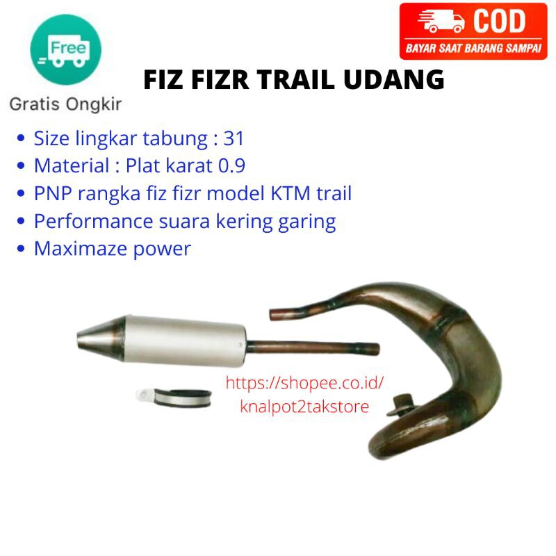 knalpot udang fizr f1zr fiz r trail