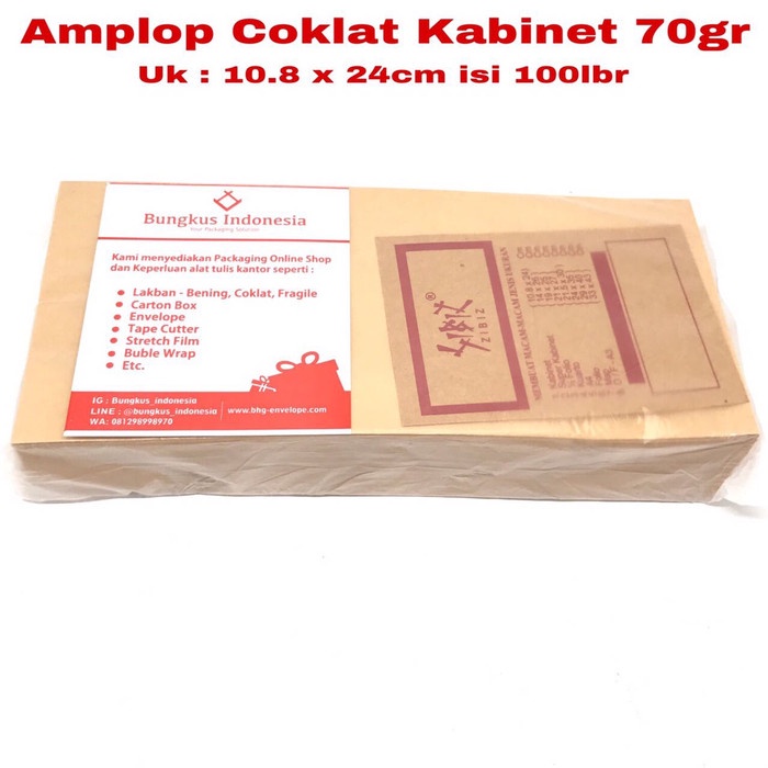 

MENYURAT-SURAT- AMPLOP COKLAT KABINET 80GR 10.8X24CM ISI 100LBR -SURAT-MENYURAT.