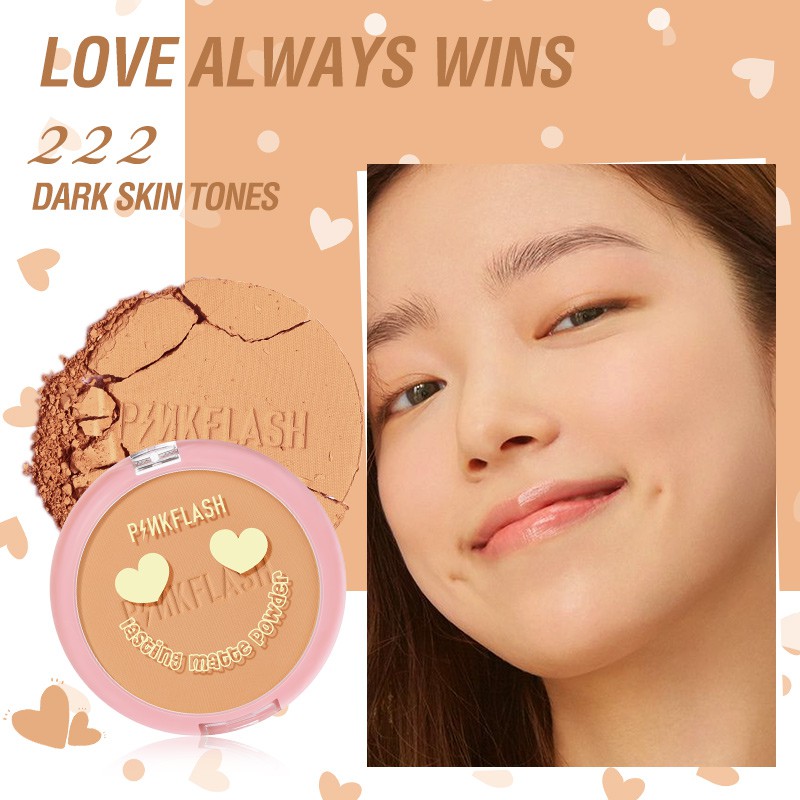 PINKFLASH OhMySelf Pressed Powder Long-lasting Matte Lightweight Oil Control Special Edition Bedak Padat-#222