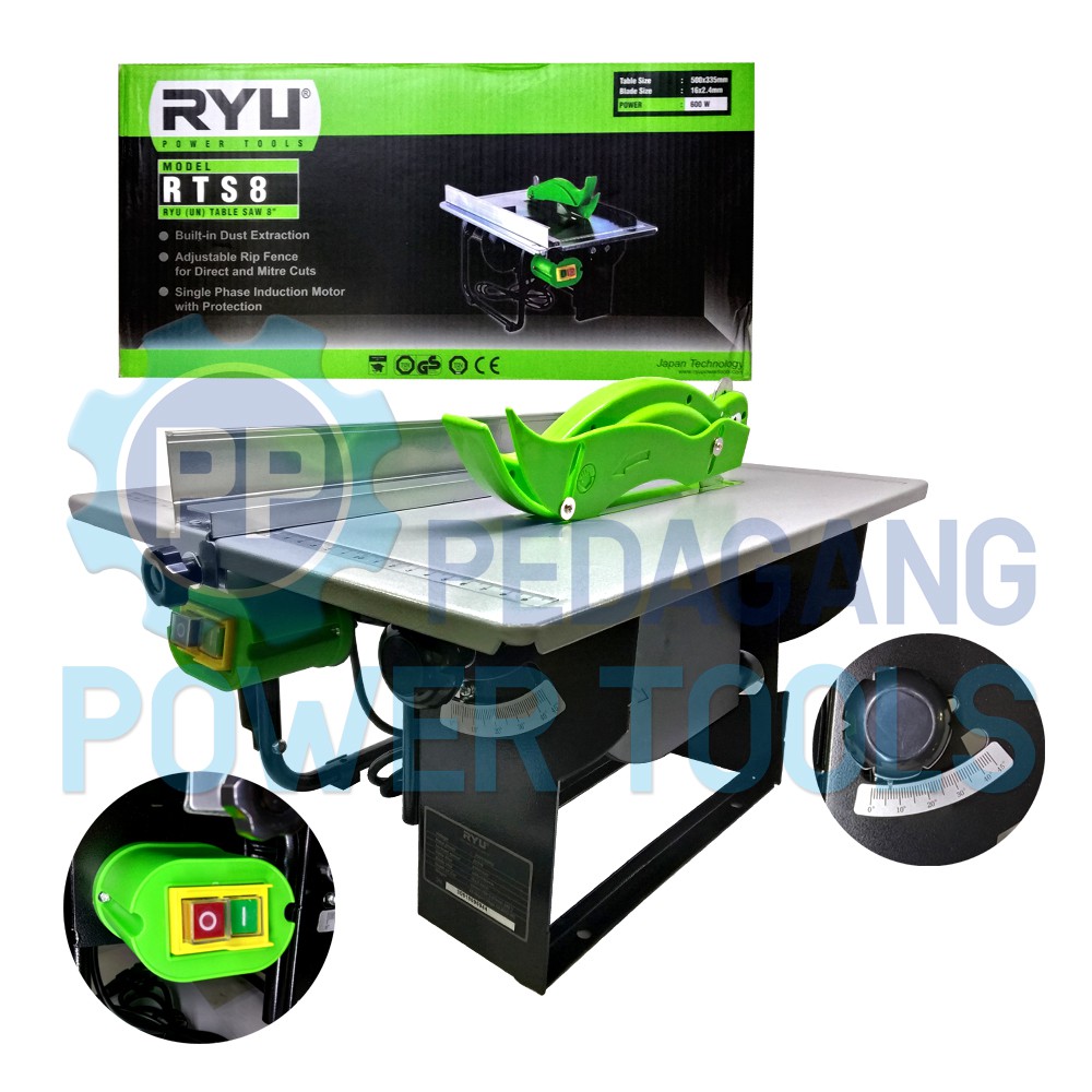 RYU RTS 8 TABLE SAW MEJA POTONG KAYU MESIN GERGAJI CIRCULAR SAW 8 INCH