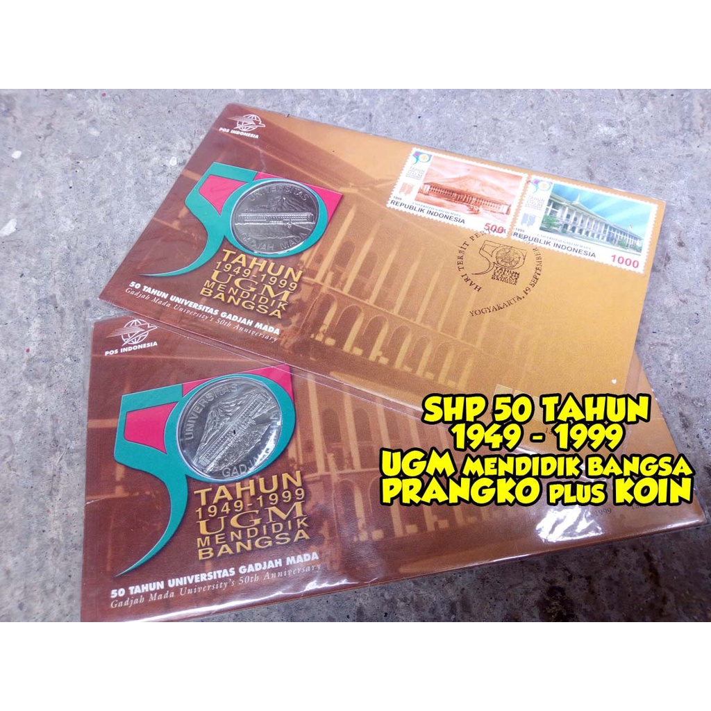 

SHP Prangko 50 tahun 1949-1999 UGM plus koin