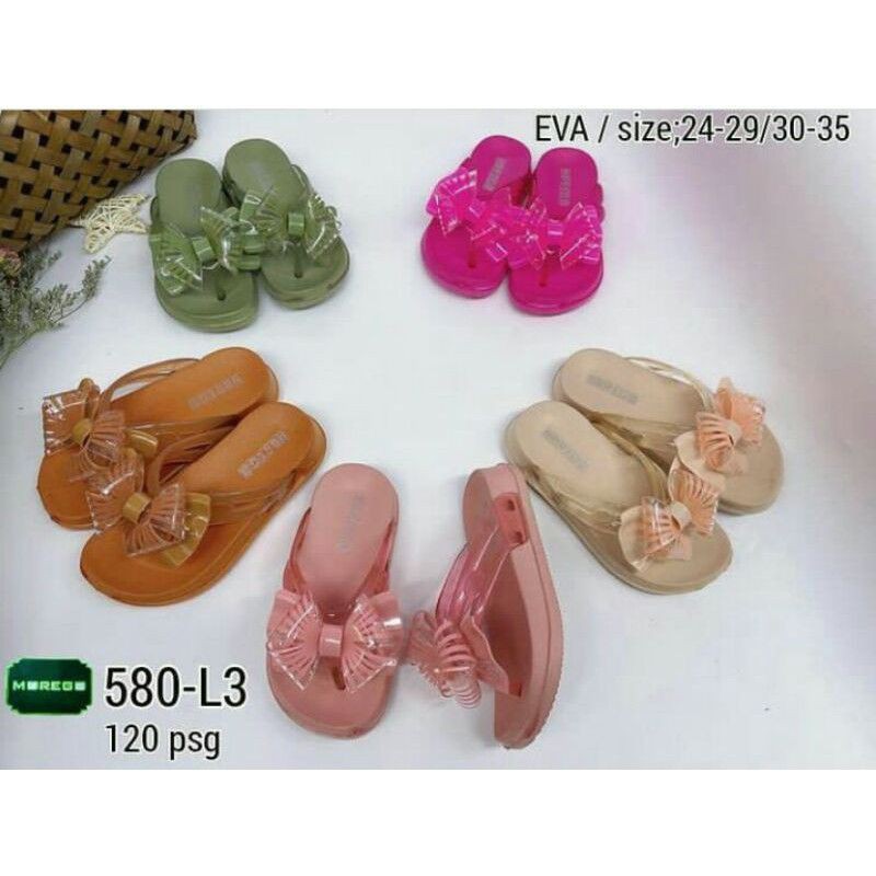 SANDAL KARET JELLY IMPORT MOTIF JEPIT PITA MOREGO 580