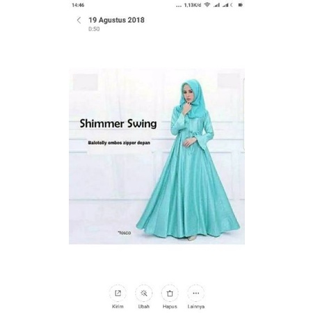 Shimmer swing dress fashion muslim remaja wanita