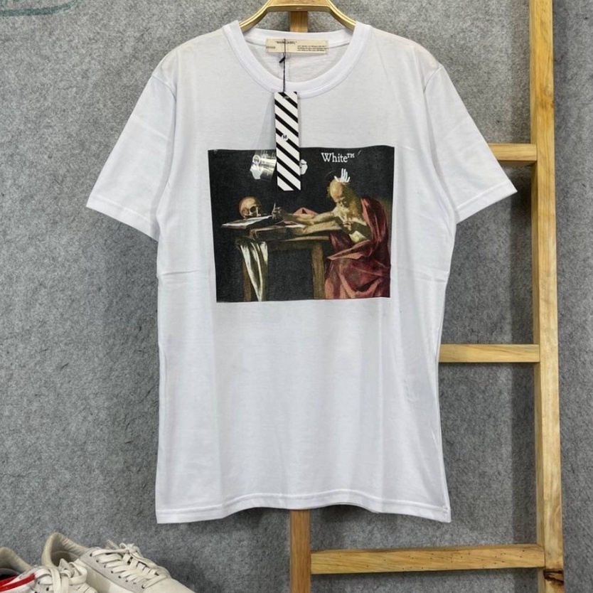 KAOS TSHIRT OFF WHITE CARAVAGGIO LENGAN PENDEK MIRROR FULLTAG