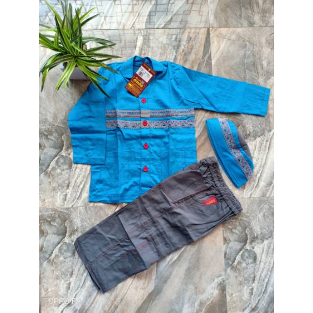 Koko Anak Dannis size 3, biru celana abu