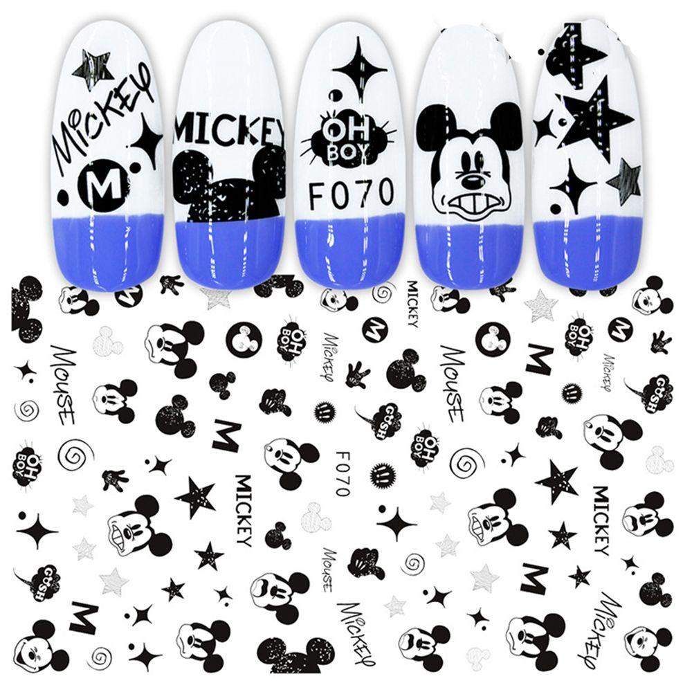 Needway Kartun Stiker Kuku 3D DIY Minnie Transfer Decals Mickey Mouse Perekat Diri Nail Art Dekorasi