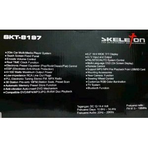 SKELETON SKT 8197 HEAD UNIT MIRRORLINK DOUBLE DIN DECKLESS TAPE MOBIL AUDIO - AUDIO & VIDEO MOBIL --