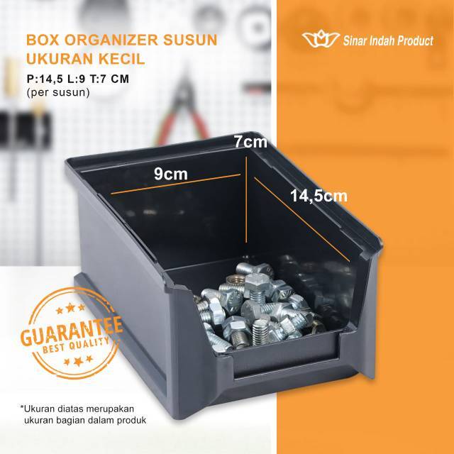 Rak susun plastik Per 4pcs ukuran 14,5 x 9 x 7cm Mono Rako kecil Box Organizer Plastik Susun Ukuran Kecil