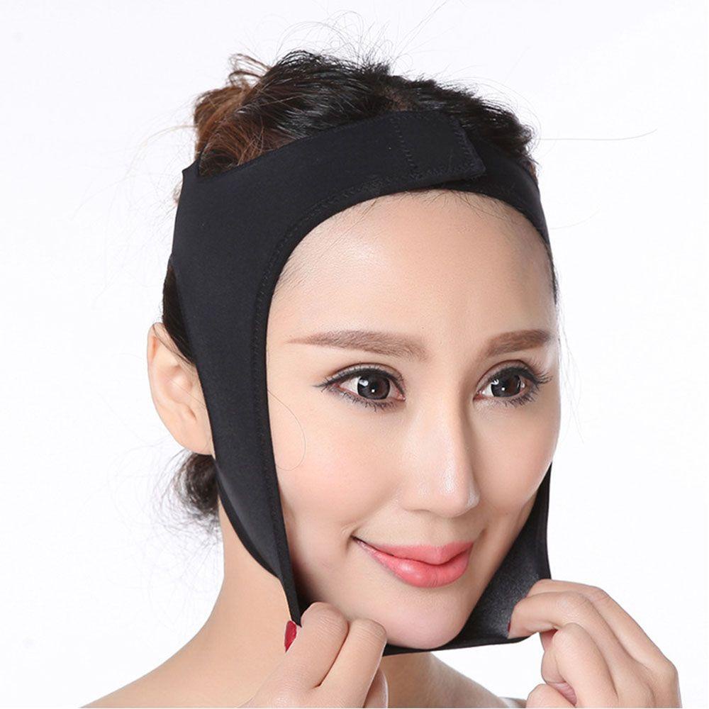 Agustina Perban Pengangkat Wajah Hitam Bernapas Alat Kecantikan Anti Kendur Anti Kusut Lift Up Band Mengurangi Dagu Ganda
