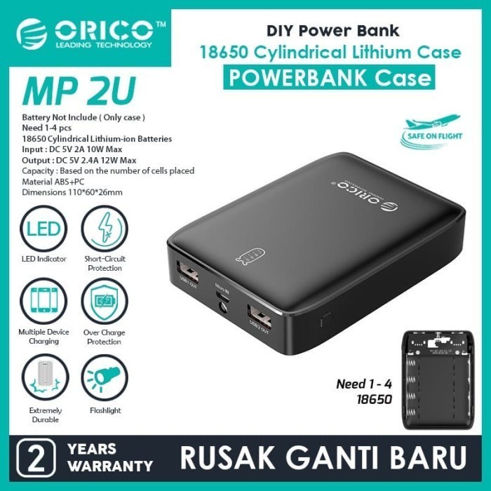 ORICO MP-2U DIY Powerbank Case / Module 5V 2.4A 12 WATT