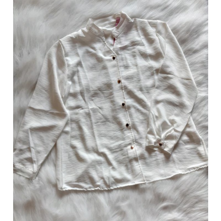 BLOUSE KOREA/BLOUSE CRINKLE WANITA/KEMEJA KANTOR/ KEMEJA PUTIH/ KEMEJA KOREA