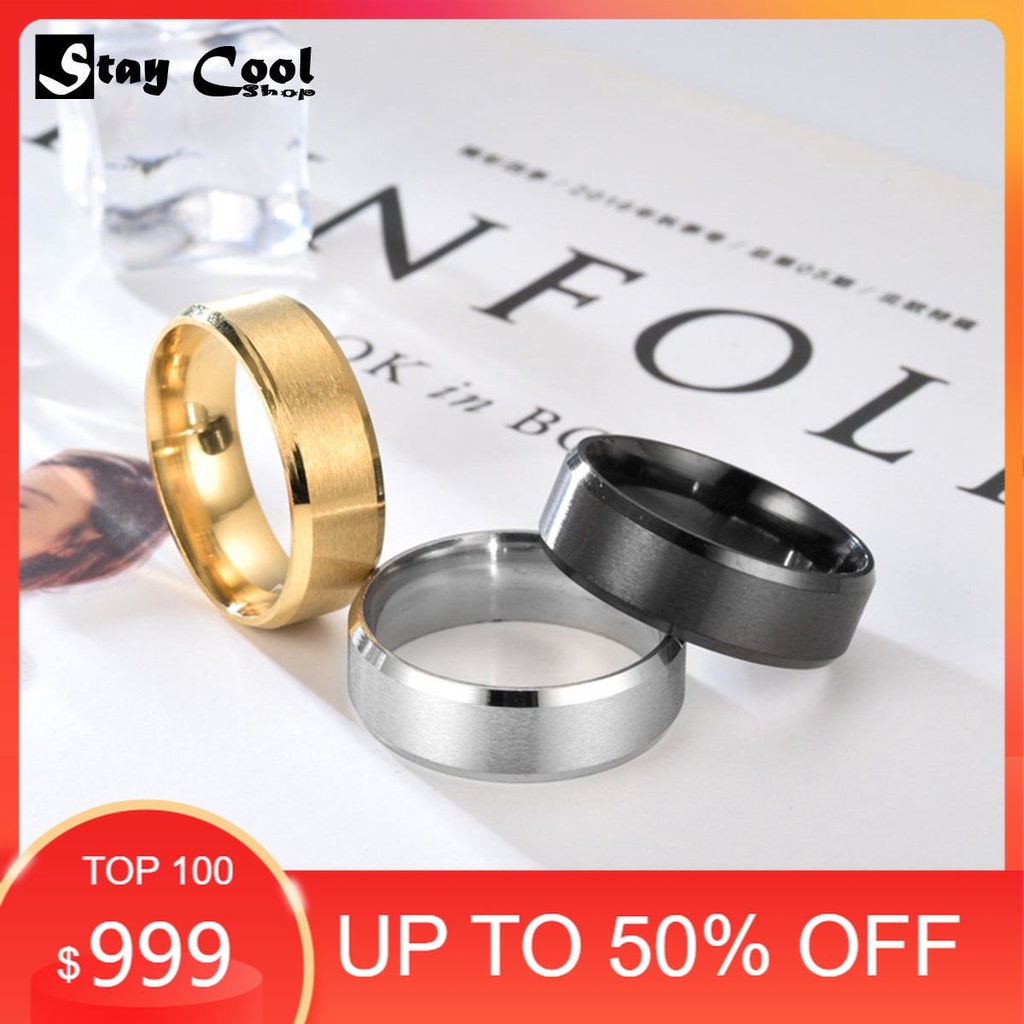 Cincin Kotak Polos Titanium -100% TITTANIUM ASLI - Cincin TITANIUM Asli Pria dan Wanita Bisa cod bayar ditempat