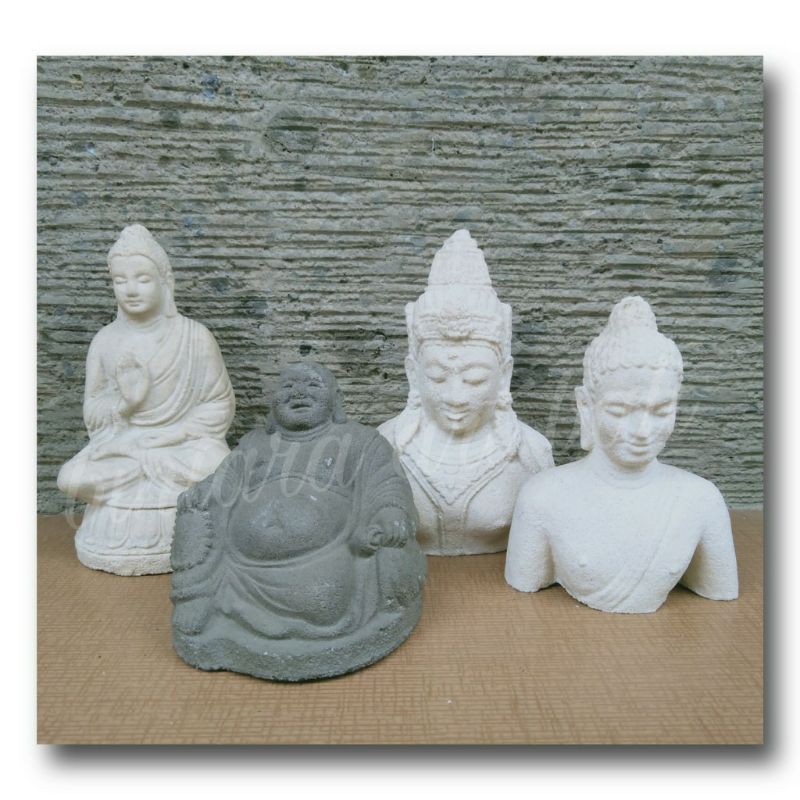 patung batu miniatur patung budha dekorasi hiasan pajangan souvenir unik cantik bali
