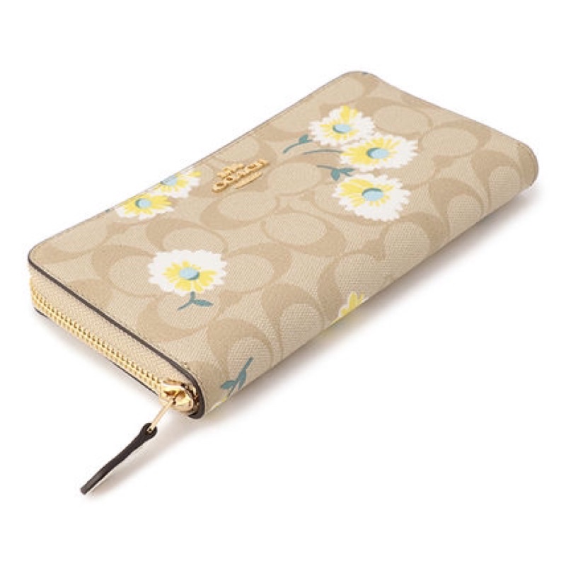 COACH SLIM ENVELOPE WALLET IN SIGNATURE CANVAS WITH DAISY PRINT