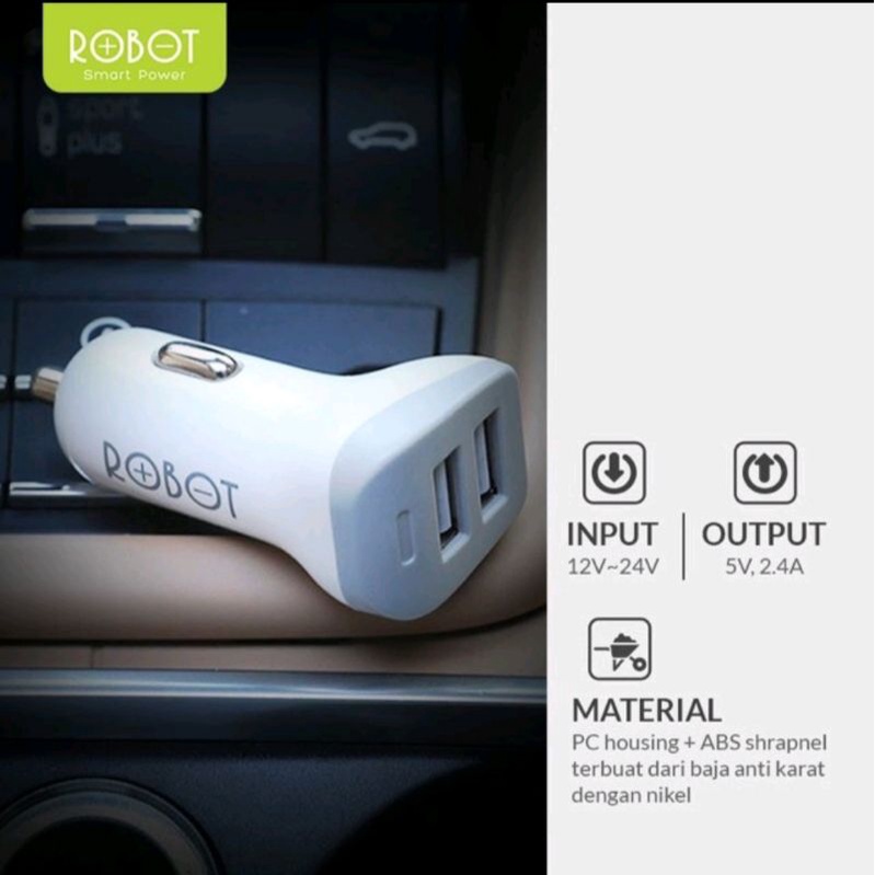 CHARGER MOBIL ROBOT RT-C06 CAR CHARGER - GARANSI RESMI 1 TAHUN