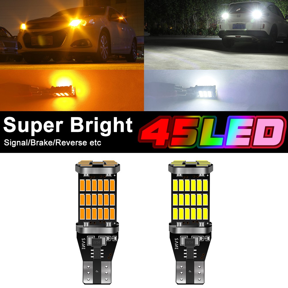 1pcs Lampu Led Canbus 45smd T15 920 921 W16W 4014 12v Untuk Parkir Mobil