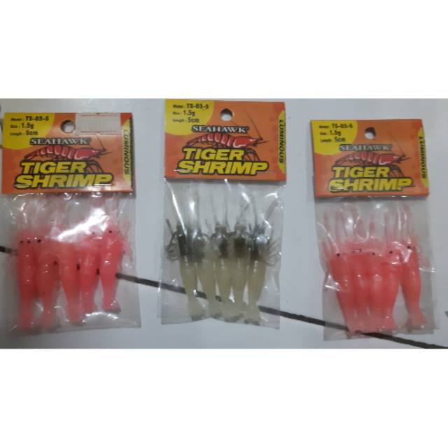 Umpan udang karet silicon 5pcs