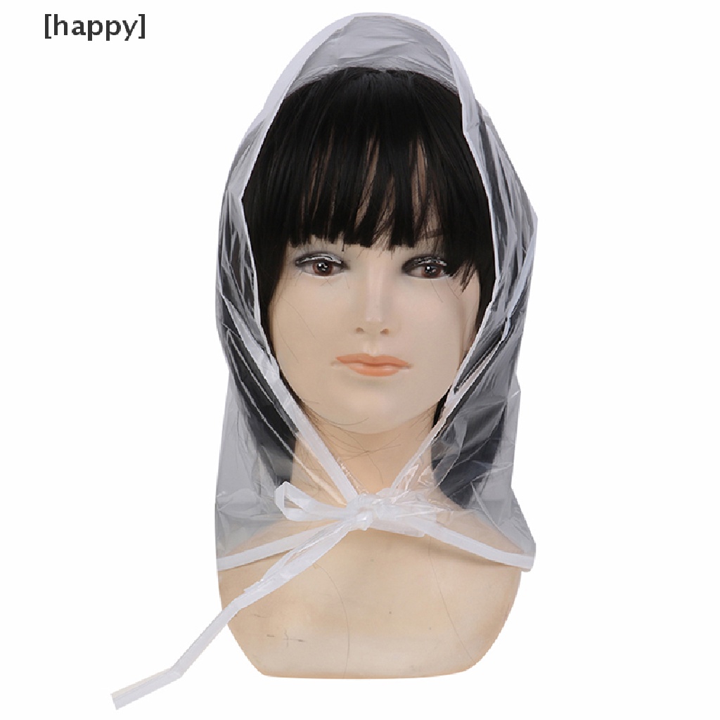 1 Pc Topi Bonnet Pelindung Rambut Bahan Plastik Bening Untuk Wanita