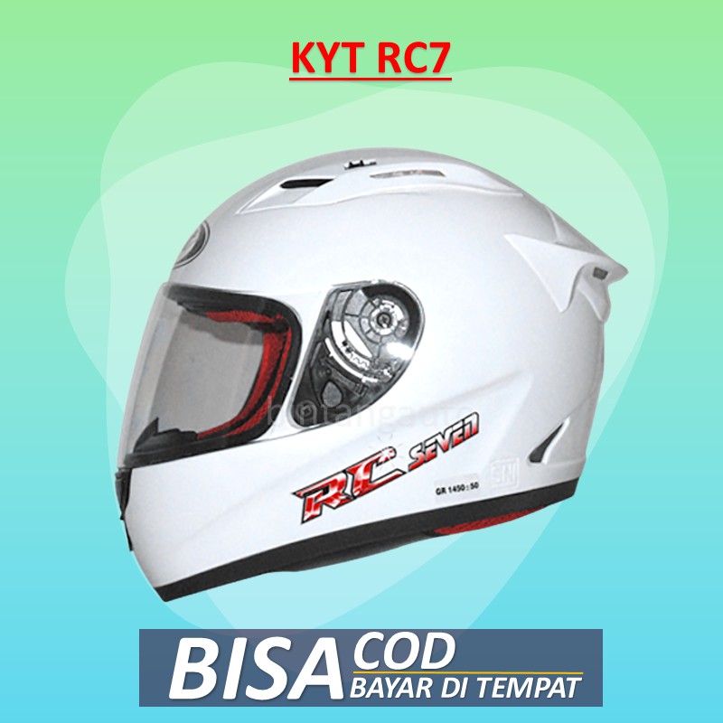 Helm Full face KYT RC7 RC Seven Solid Dazzling White Gold