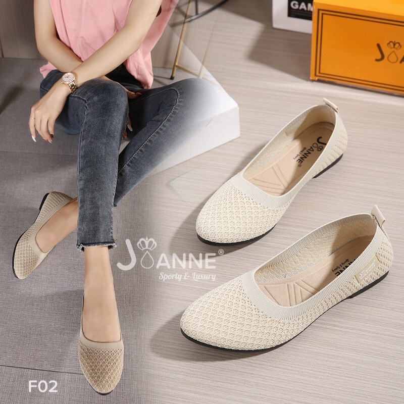 RESTOCK! [ORIGINAL] JOANNE FlyKnit Flat Shoes Sepatu Wanita #F02