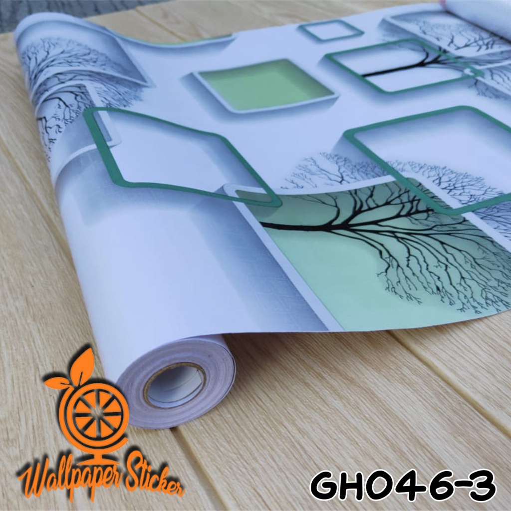 PAKET PROMO 5 ROLL Wallpaper Stiker Dinding Wallpaper Stiker Ruang Tamu Wallpeper Tembok Kamar Tidur 3d Karakter &amp; Elegant Murah MOTIF TREE 3D