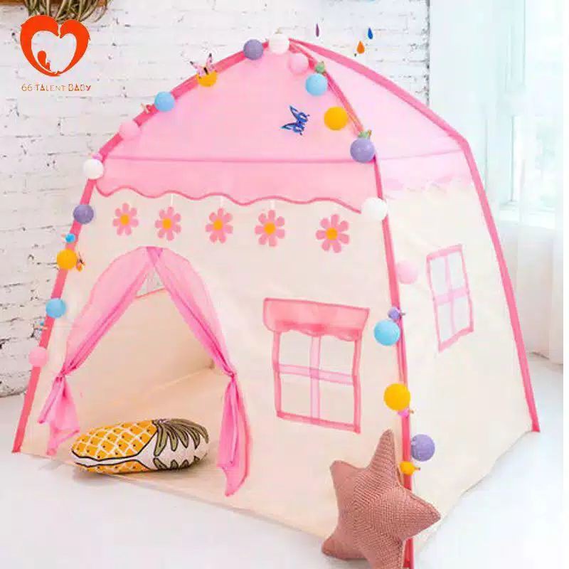 Tenda Main Anak kemah RS66 - FLOWER CASTLE - Mainan anak indoor -FREE TAS