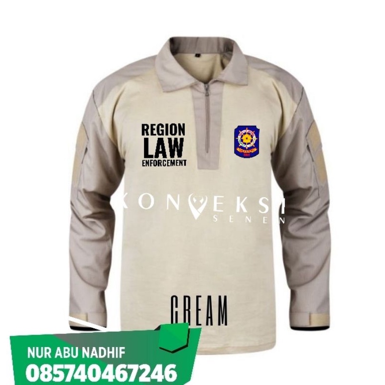 kaos cream tactical satpol pp bordir | pol pp