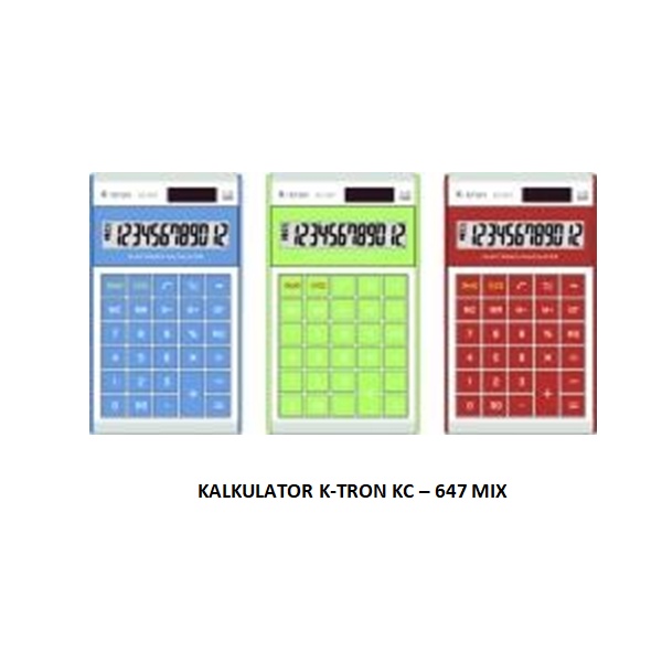 

INDOMART K-TRON KALKULATOR KC-647 MIX WARNA @1pc