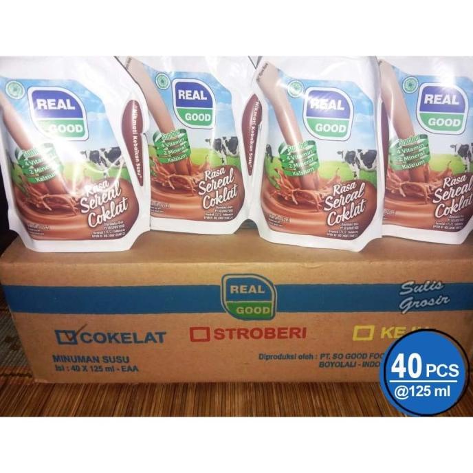 

BISA BAYAR DITEMPAT Susu Real Good Coklat 125 ml 1 karton isi 40 pcs