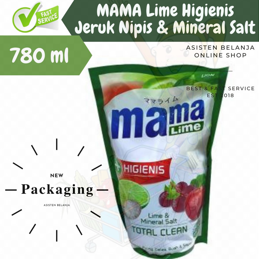 Mama Lime Higienis Lime &amp; Mineral Salt Antibacterial 680ml sabun cuci piring buah sayur 680 ml