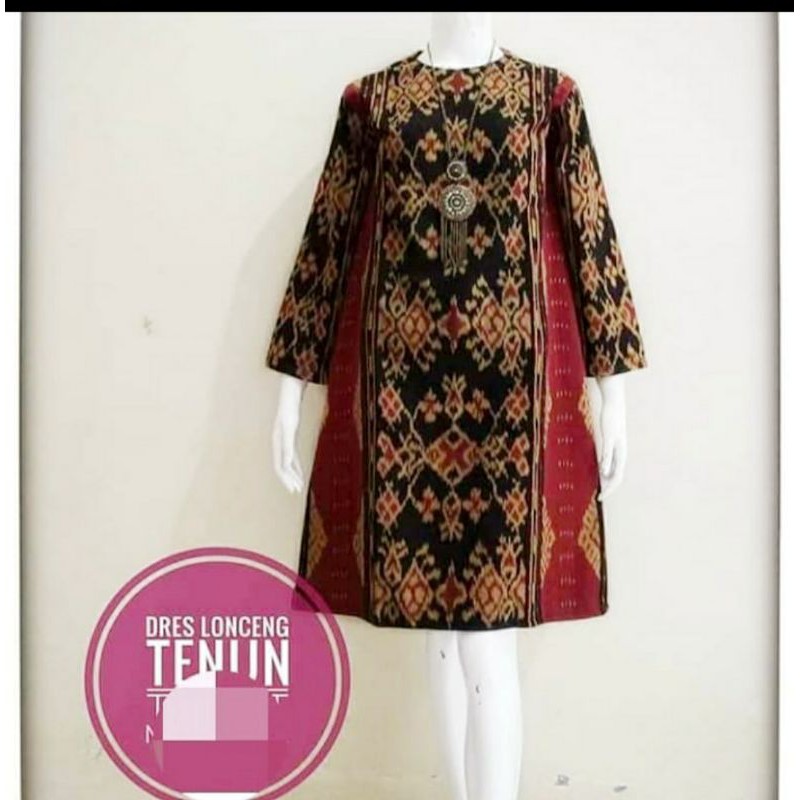 Dress tenun etnik baju tenun jepara matahari dan rote DTB27